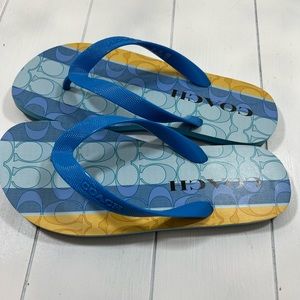 Coach logo womens flip flops size 7-8